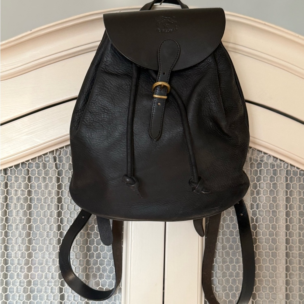 Elegant Black Leather Backpack for Women